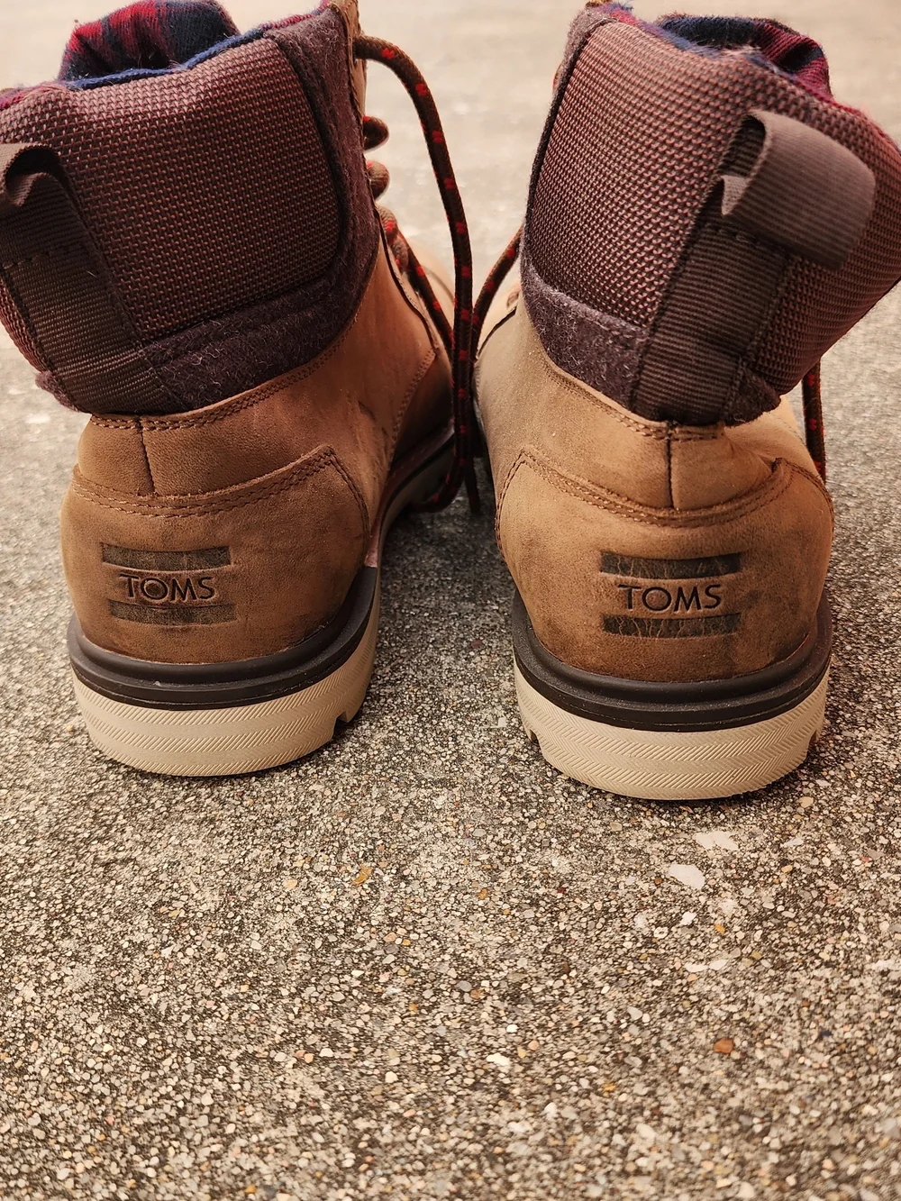 Toms Ashland Brown and Red Lace-Up Men's Work Boots
